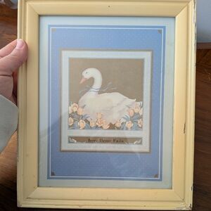 Mattws Swan Art Print in Yellow Frame